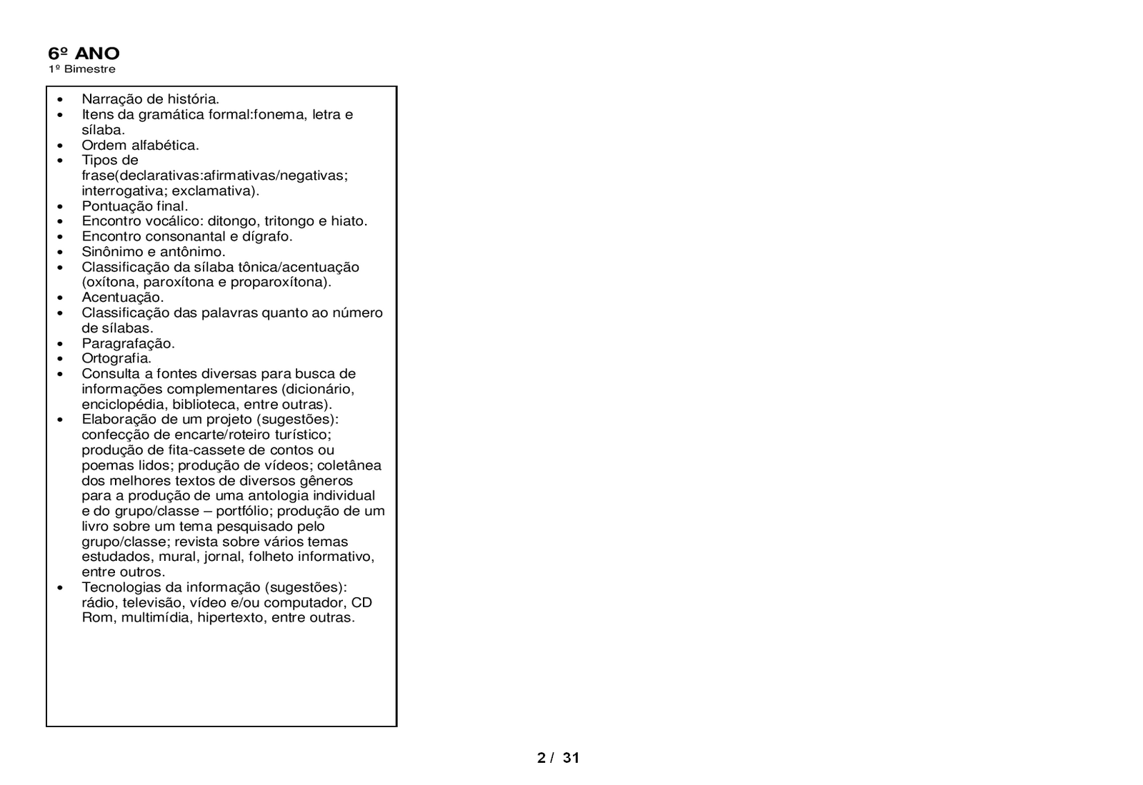 PLANEJAMENTO ANUAL PORTUGUÊS 6° AO 9° ANO ATIVIDADES (IMAGENS) PARA ...